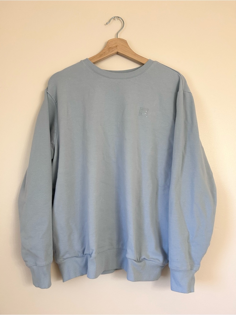 FILA Light Blue Embroidered Logo Crewneck Sweatshirt | Size XL